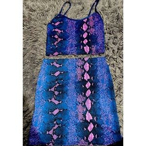 Missguided 2 piece snake print set